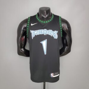 Regata NBA Minnesota Timberwolves – Edwards #1 – 2018 – Preta – Masculina
