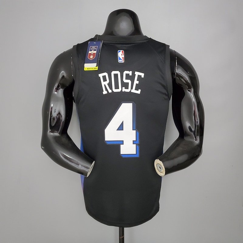 Regata NBA New York Knicks – Rose #4 – City Edition – Preta – Masculina – Imagem 2