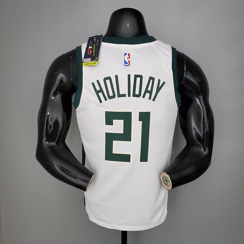 Regata NBA Milwaukee Bucks – Holidoay #21 – Home – 2021 – Branca – Masculina – Imagem 2