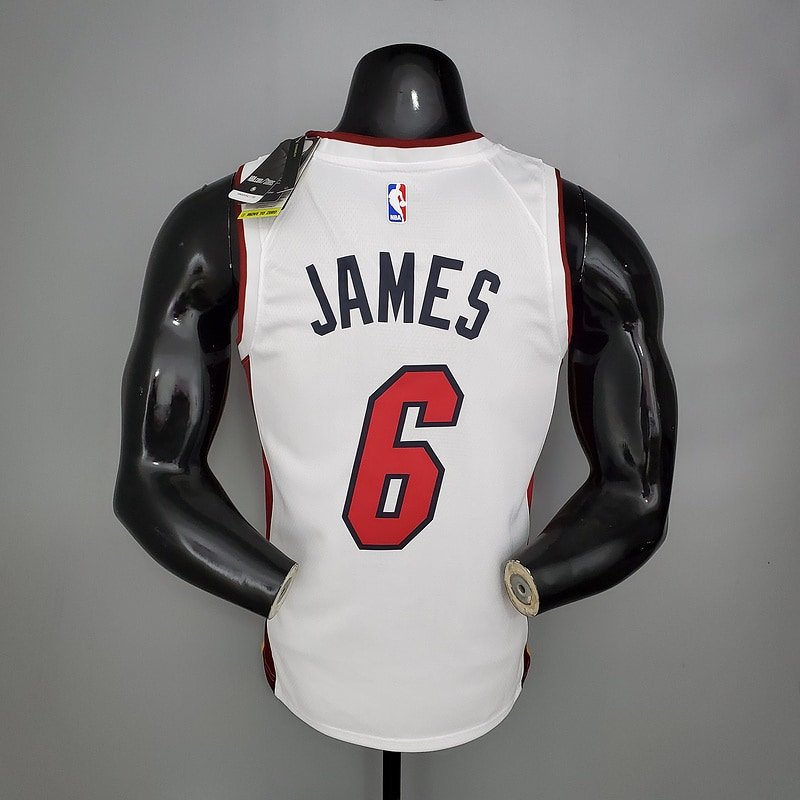 Regata NBA Miami Heat – James #6 – Branca – Masculina – Imagem 2