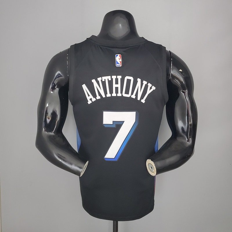 Regata NBA New York Knicks – Anthony #7 – City Edition – 2021 – Preta – Masculina – Imagem 2