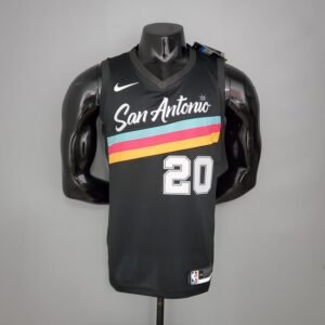 Regata NBA San Antonio Spurs – Ginobili #20 – City Edition – 2020/21 – Preta – Masculina