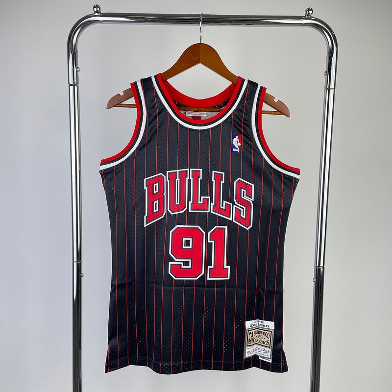 Regata NBA Chicago Bulls – Stripes #91 – 2096/97 – Preta – Masculina