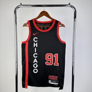 Regata NBA Chicago Bulls – Rodman #91 – 2024 – Preta – Masculina