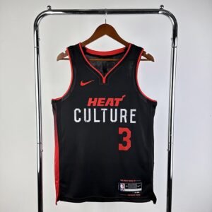 Regata NBA Miami Heat – Wade #3 – 2024 – Preta – Masculina