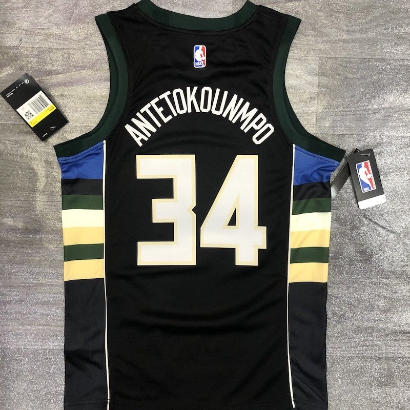 Regata NBA Milwaukee Bucks – Deer Head #34 – Preta – Masculina – Imagem 2