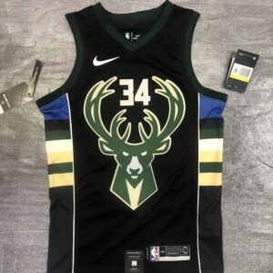 Regata NBA Milwaukee Bucks – Deer Head #34 – Preta – Masculina