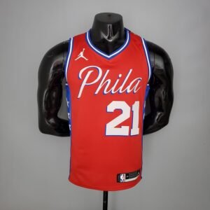 Regata NBA Philadelphia 76ers – Embiid #21 – 2021 – Vermelha – Masculina