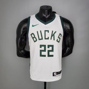 Regata NBA Milwaukee Bucks – Middleton #22 – Home – 2021 – Branca – Masculina