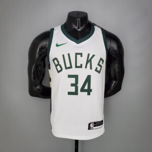 Regata NBA Milwaukee Bucks – Antetokounmpo #34 – Home – 2021 – Branca – Masculina