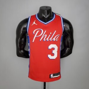 Regata NBA Philadelphia 76ers – Iverson #3 – 2021 – Vermelha – Masculina