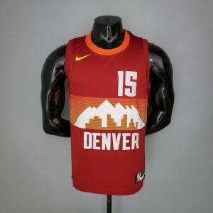 Regata NBA Denver Nuggets – Jokic #15 – City Edition – 2021 – Vermelha – Masculina