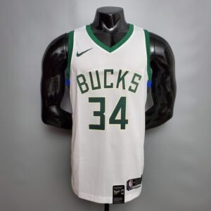 Regata NBA Milwaukee Bucks – Antetokounmpo #34 – Branca – Masculina