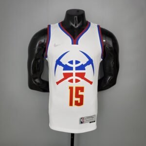 Regata NBA Denver Nuggets – Jokic #15 – 2021 – Branca – Masculina
