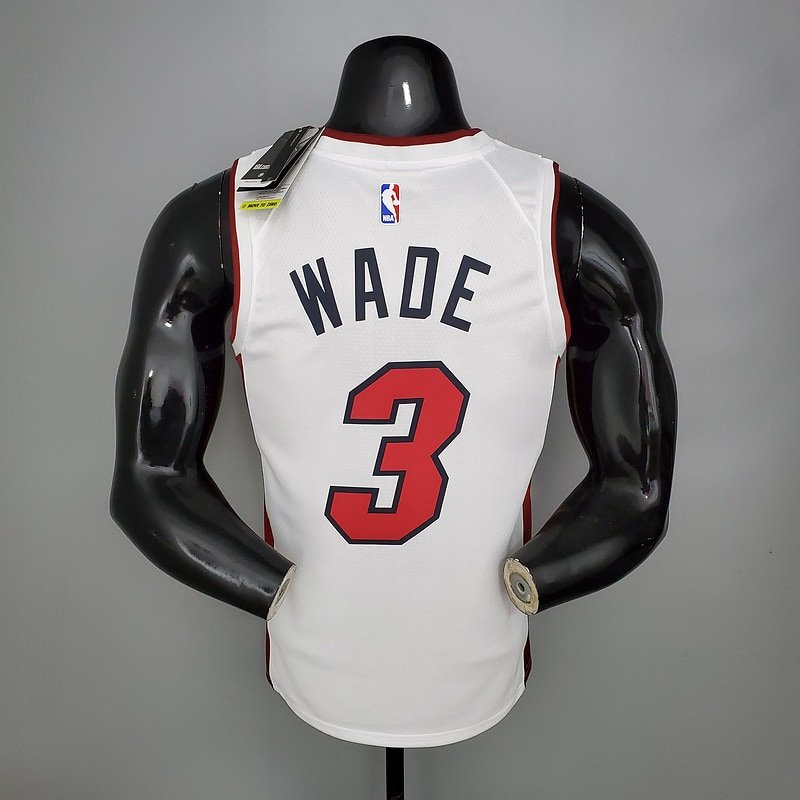 Regata NBA Miami Heat – Wade #3 – Branca – Masculina – Imagem 2