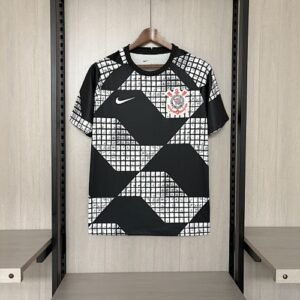 2025/26 Corinthians Black and White Jersey S-XXXXL